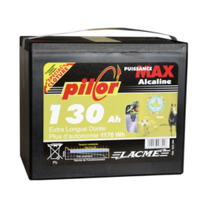 Pile alcaline pilor 9V/130 Ah, pour clôture électrique Lacmé