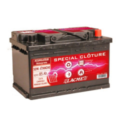 Accu batterie 12V/85Ah, pour l'alimentation des clôtures électriques Lacmé
