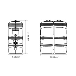 Cuve à fioul 750L PEHD Renson avec pompe 50L/min et station murale - Renforts latéraux