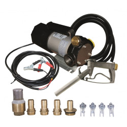 Groupe de transfert fuel eco 12V 40L/min, pistolet manuel alu + kit raccord Renson