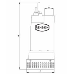 Pompe de relevage chantier monophasée eaux chargées fonte 1,5 KW Renson