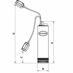 Pompe à eau de puits profonds immergée monophasée 5'' - 0,8KW Renson