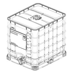 Cuve de stockage transparente 1000L type Container IBC Alimentaire Certifié FSSC22000 + FDA et Carburant certifié UN