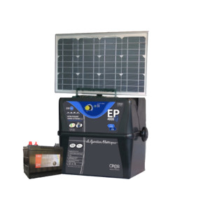 Électrificateur à batterie EP 4000G + Batterie 88 Ah + Panneau solaire 33 W Regulé - Le Gardien Electrique