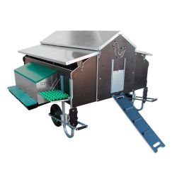 Poulailler mobile sur roues Gaun 30 poules, 1,5 x 1,8 m