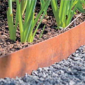 Kit Volige Bordure Plane Acier Corten 1,5mm Longueur 1,88m Paquet de 5 unitéss - Toltex