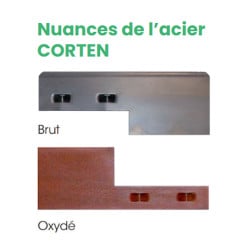 Kit Volige Bordure Plane Acier Corten 1,5mm Longueur 1,88m Paquet de 5 unitéss - Toltex