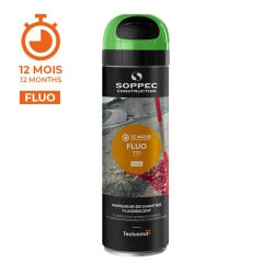 Bombe de peinture traceur chantier Fluo TP 500 ml Soppec