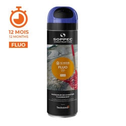 Bombe de peinture traceur chantier Fluo TP 500 ml Soppec
