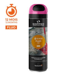 Bombe de peinture traceur chantier Fluo TP 500 ml Soppec