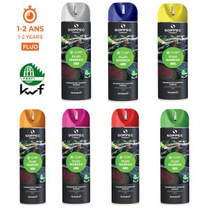 Bombe de peinture traceur forestier Fluo Marker 500 ml Soppec