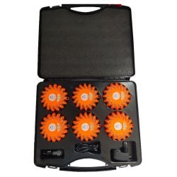 Malette avec 6 balises LED de signalisation magnétique Ledwork Transaxe