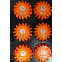 Malette avec 6 balises LED de signalisation magnétique Ledwork Transaxe