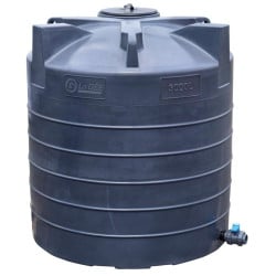 Cuve de stockage d'eau aérienne 3000 L PEHD, Ø 1,60 m La Gée