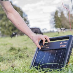Électrificateur solaire avec batterie Lithium 6 Volt S12 Gallagher + OFFERT 1 piquet de terre gratuit