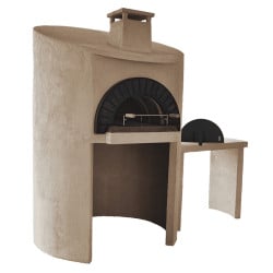 Kit complet Four à Bois Le Combiné Authentique 90 cm Ephrem en Pierre Volcanique