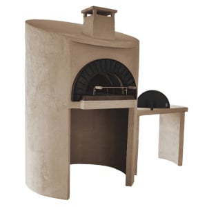 Kit complet Four à Bois Le Combiné Authentique 90 cm Ephrem en Pierre Volcanique