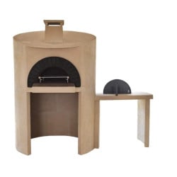 Kit complet Four à Bois Le Combiné Authentique 90 cm Ephrem en Pierre Volcanique