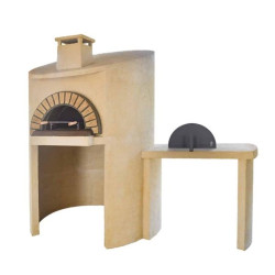 Kit complet Four à Bois Le Combiné Authentique 90 cm Ephrem en Pierre Volcanique
