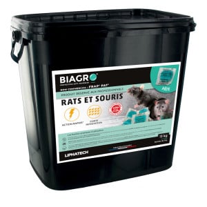 Raticide Professionnel Pâte forte infestation, seau 13 kg BIAGRO®