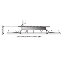 Plot Terrasse Bois ou Composite Réglable Hauteur 20-30 mm Gamme Essentiel Jouplast, paquet de 12 unités
