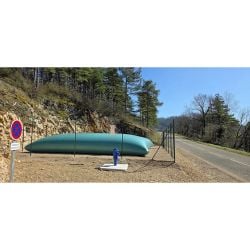 Réserve Citerne souple incendie 400m3 - 3 poteaux incendie bleu hors gel, options au choix