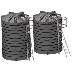 Echelle à crinoline galvanisée pour cuves verticales eau et engrais Ø 2,39 m, 13000L - 15000L La Gée