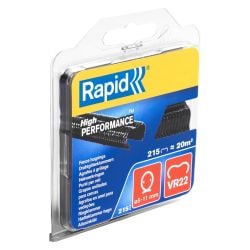 Agrafes grillage Rapid VR22 Plastifiées Noir - Étui de 215 unités