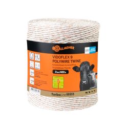 Fil conducteur clôture Vidoflex 9 Turboline blanc long. 400 m (twine/torsadé)