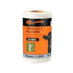 Fil conducteur clôture Vidoflex 3 PowerLine blanc long. 200 m Gallagher
