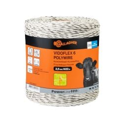 Fil conducteur clôture Vidoflex 6 PowerLine blanc long. 400 m Gallagher