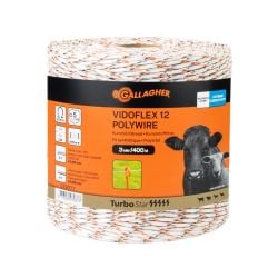 Fil conducteur clôture Vidoflex 12 TurboLine Plus blanc long. 400 m Gallagher