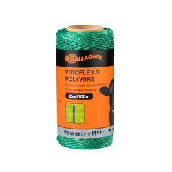 Fil conducteur clôture Vidoflex 3 PowerLine vert long. 100 m Gallagher
