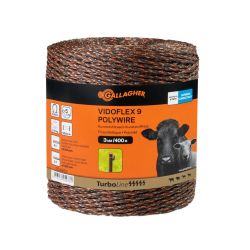 Fil conducteur clôture Vidoflex 9 Turboline Plus terra long. 400 m Gallagher