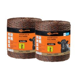 Fil synthétique Vidoflex 9 TurboLine Plus Terra, paquet DUO 2 x 400 m Gallagher