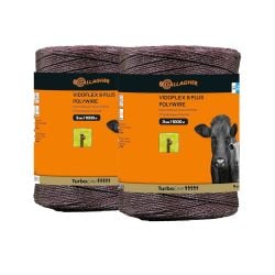 Fil synthétique Vidoflex 9 TurboLine Plus Terra, paquet DUO 2 x 1000 m Gallagher