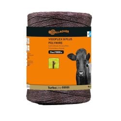 Fil conducteur clôture Vidoflex 9 TurboLine Plus marron long. 1000 m Gallagher