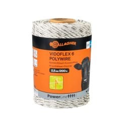 Fil conducteur clôture Vidoflex 6 PowerLine blanc long. 200 m Gallagher