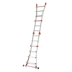 Échelle multifonction télescopique aluminium 4+4 échelons, hauteur travail max. 3,20 m ou 4,70 m