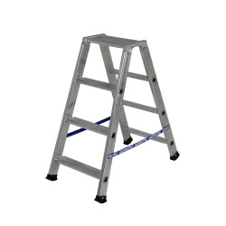 Escabeau double aluminium 4 marches, hauteur travail max. 2,39 m