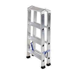 Escabeau double aluminium 4 marches, hauteur travail max. 2,39 m