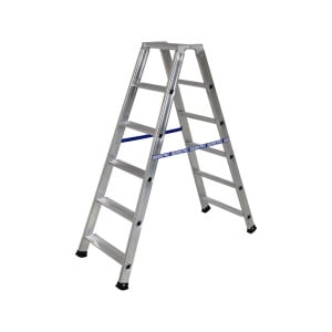 Escabeau double aluminium 6 marches, hauteur travail max. 2,89 m