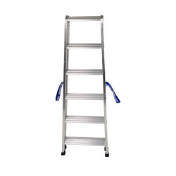 Escabeau double aluminium 6 marches, hauteur travail max. 2,89 m