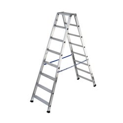 Escabeau double aluminium 8 marches, hauteur travail max. 3,36 m