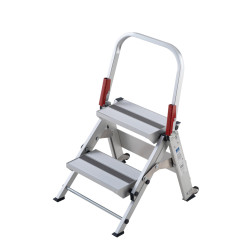 Marche-pieds pliant professionnel aluminium 2 marches, hauteur travail max. 2,44 m