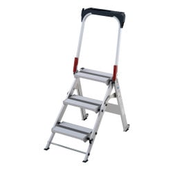 Marche-pieds pliant professionnel aluminium 3 marches, hauteur travail max. 2,66 m