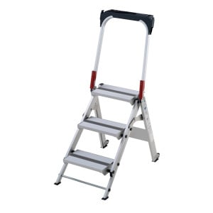 Marche-pieds pliant professionnel aluminium 3 marches, hauteur travail max. 2,66 m