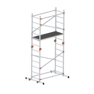 Échafaudage aluminium multifonction pliable 4 en 1 Fast&Lock 200, hauteur travail max. 2,87 m ou 3, 99 m