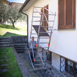 Échafaudage aluminium multifonction pliable 4 en 1 Fast&Lock 200, hauteur travail max. 2,87 m ou 3, 99 m