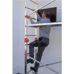 Échafaudage aluminium multifonction pliable 4 en 1 Fast&Lock 200, hauteur travail max. 2,87 m ou 3, 99 m